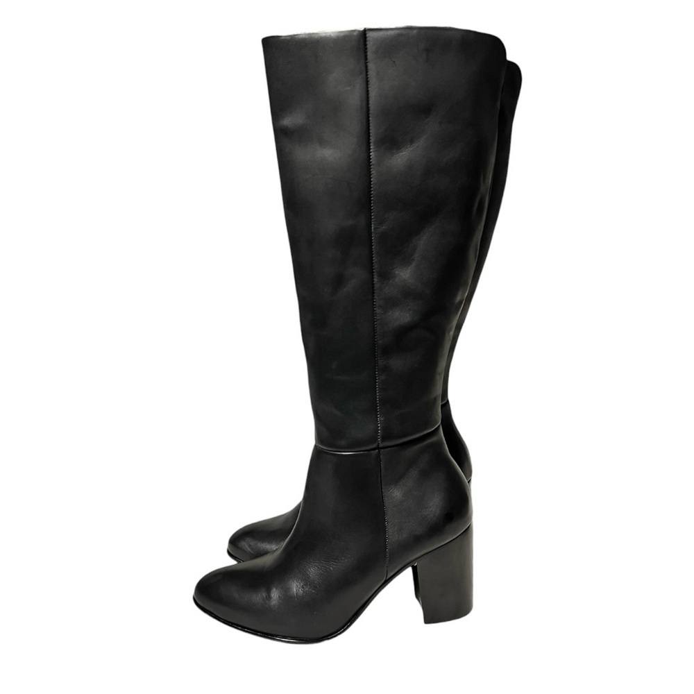 🌻NEW Chocolat Blu Beverly Knee High Black Leather Boots EU Size 38 = US 7.5-8